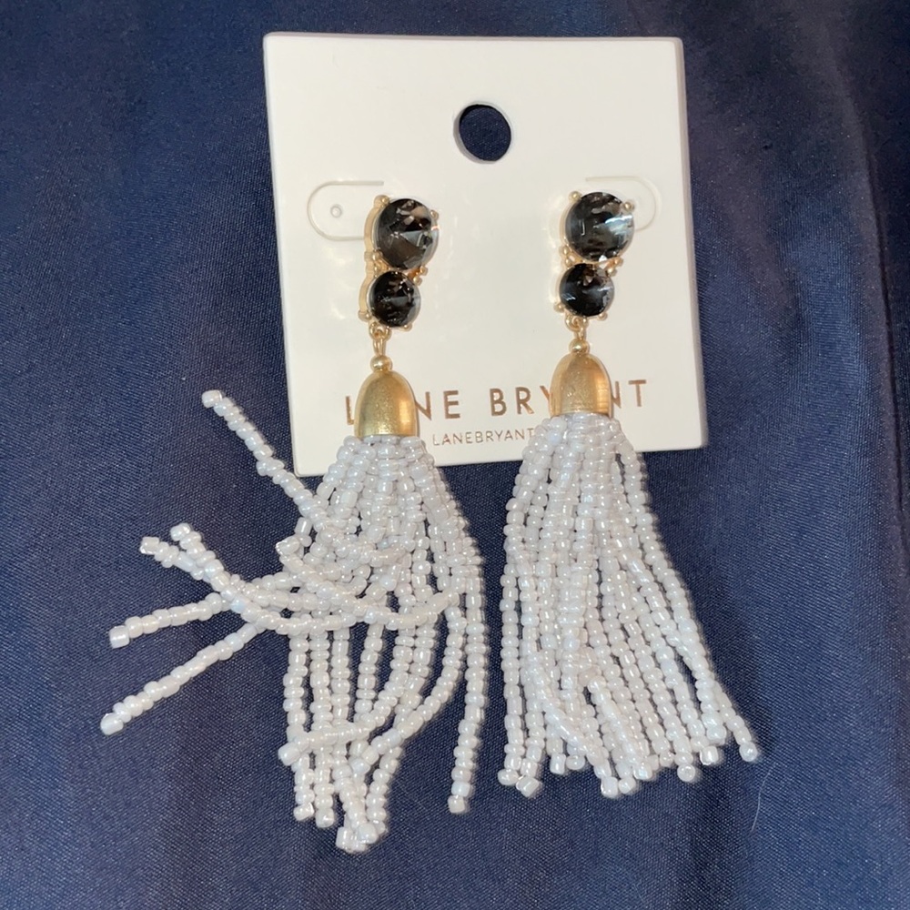 🆕LB Rhinestone Beaded drop earrings - Picture 4 of 4